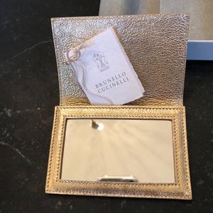 Brunello Cucinelli Mirror Folio Gilded Leather